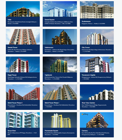 Completed residential projects in Kerala by Sowparnika Projects