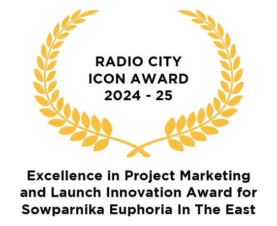 Excellence in Project Marketing and Launch Innovation award at the Radio City Icon Awards 2024 for Sowparnika Euphoria in the East