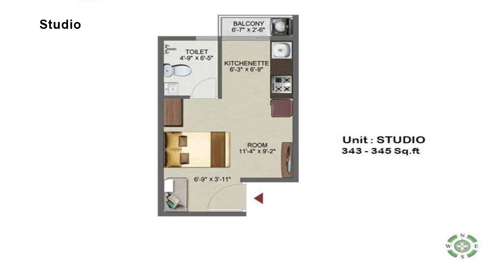 Sowparnika Ashiyana Units facing towards east or west thus have natural light throughout day Floor Plan