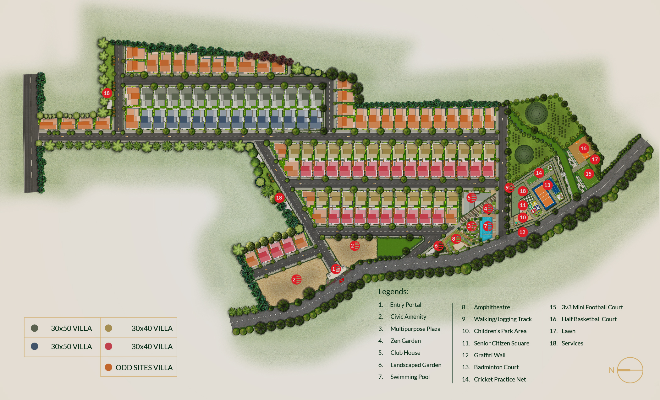 Sowparnika Life On The Green is a luxury Villa in Sarjapura - Attibele road Master Plan