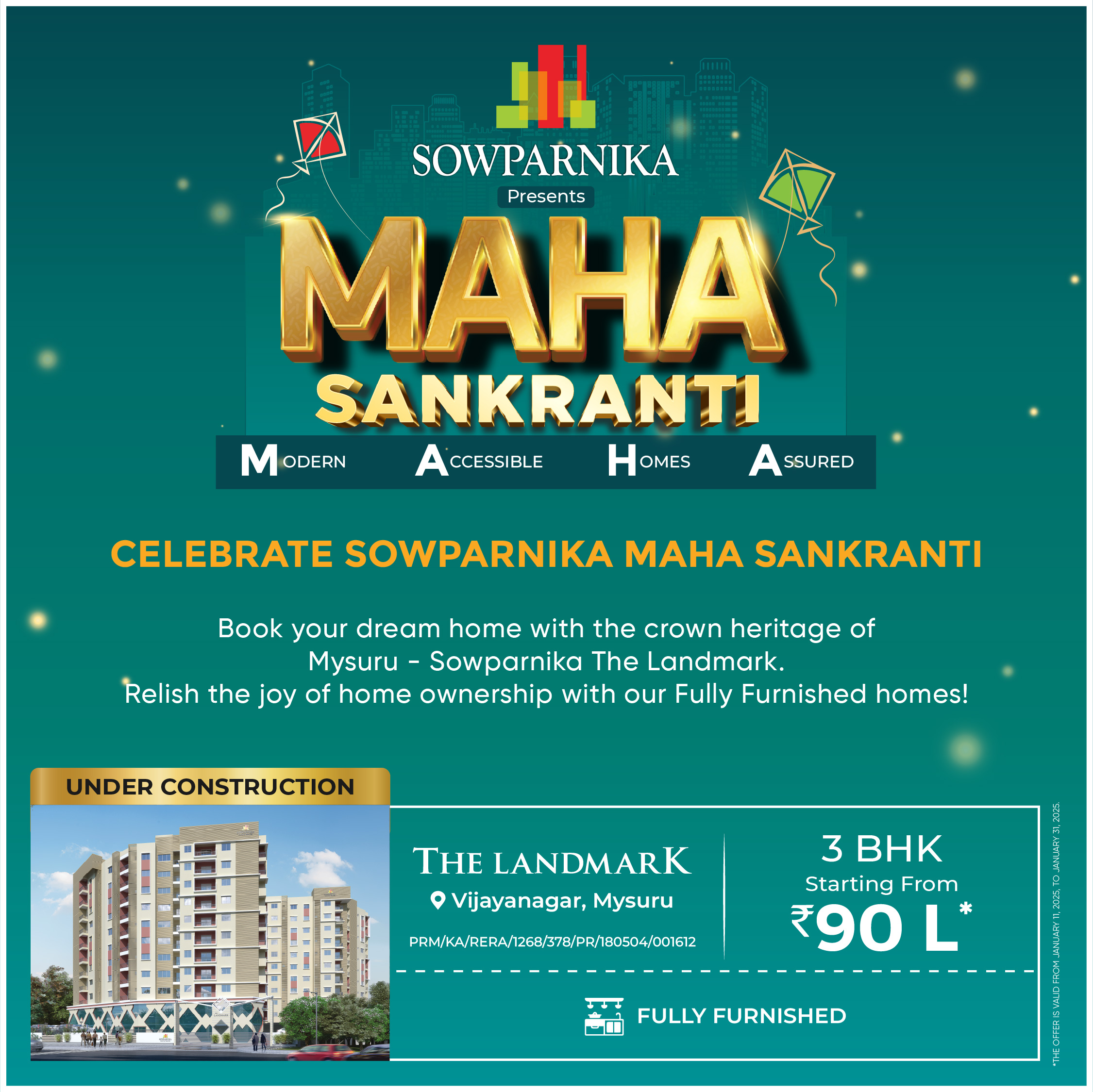 Maha Sankranti Offer - Fully Furnished 3 BHK Homes in Vijaynagar 4th Stage, Mysuru for 90 Lakhs