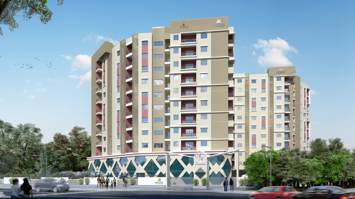 Sowparnika The Landmark - Modern Apartment Building in Mysore/Mysuru